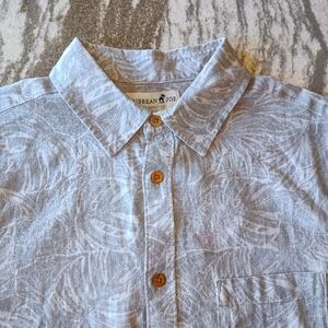 Caribbean Joe Men's Linen Blend Button Down Shirt New Size Large